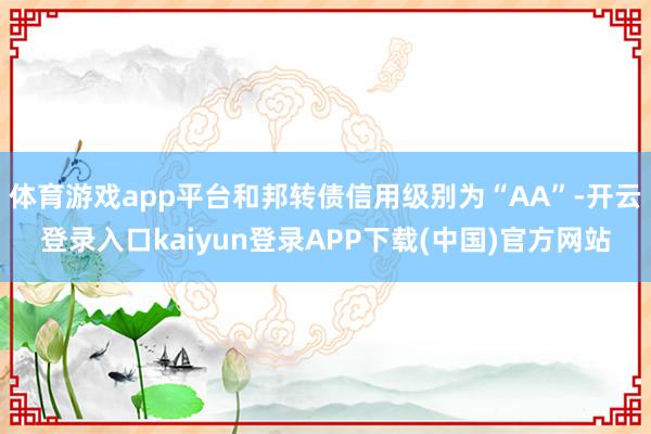体育游戏app平台和邦转债信用级别为“AA”-开云登录入口kaiyun登录APP下载(中国)官方网站