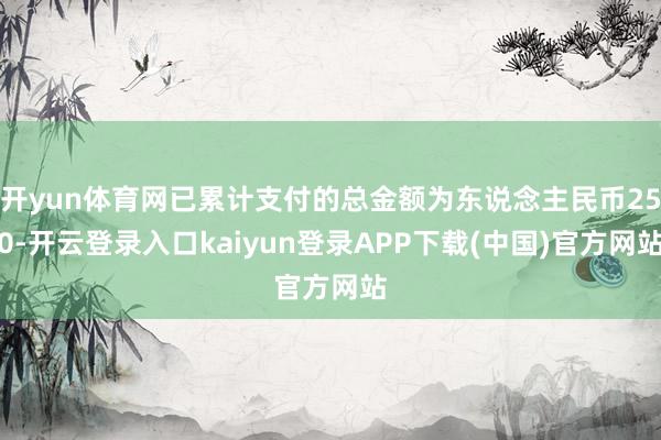 开yun体育网已累计支付的总金额为东说念主民币250-开云登录入口kaiyun登录APP下载(中国)官方网站