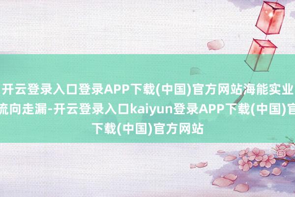 开云登录入口登录APP下载(中国)官方网站海能实业的资金流向走漏-开云登录入口kaiyun登录APP下载(中国)官方网站