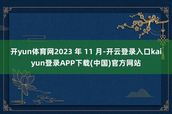 开yun体育网2023 年 11 月-开云登录入口kaiyun登录APP下载(中国)官方网站