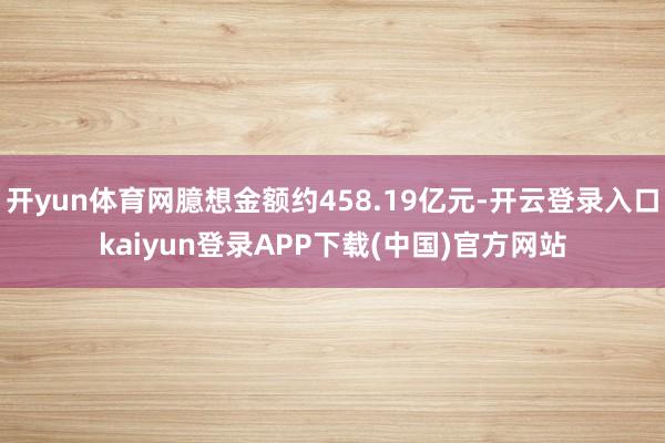开yun体育网臆想金额约458.19亿元-开云登录入口kaiyun登录APP下载(中国)官方网站
